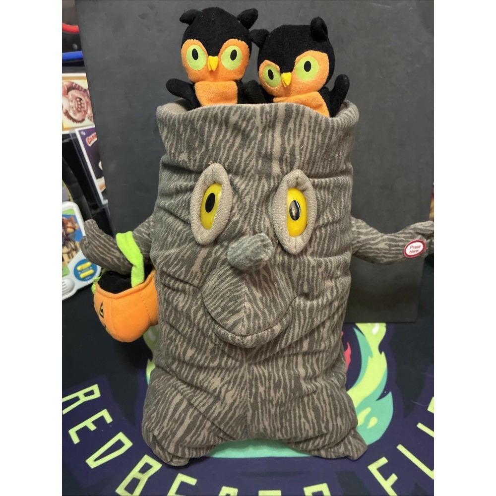 Hallmark Spooky Tree Owls Plush 12" Animated Singing Halloween Addams Family
